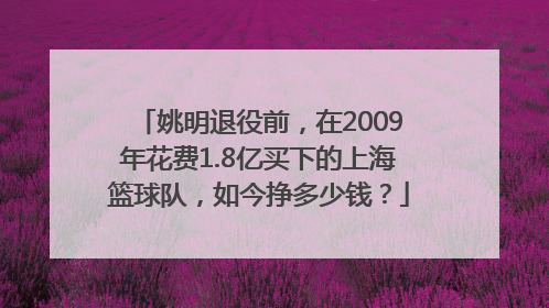 姚明退役前，在2009年花费1.8亿买下的上海篮球队，如今挣多少钱？